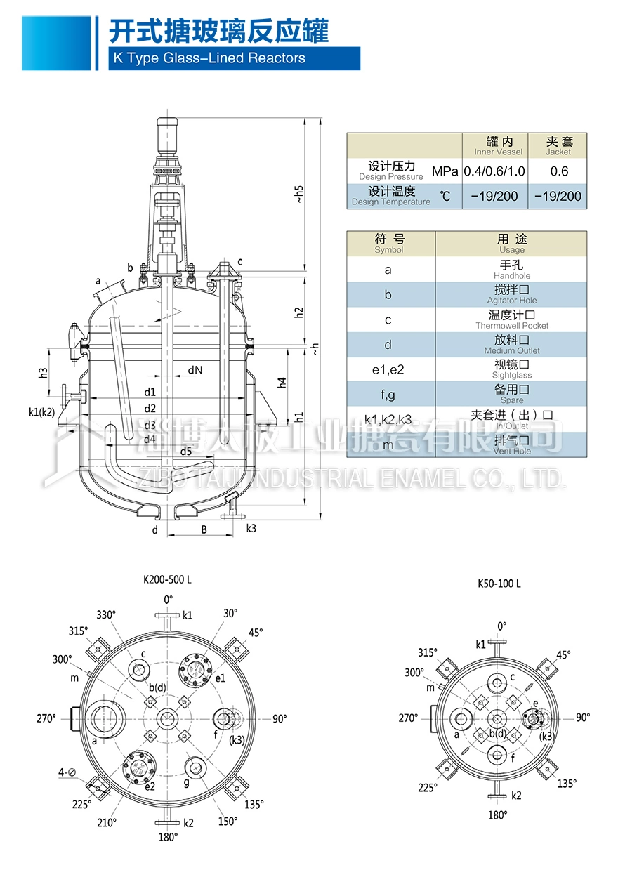 3000L 5000L Glass Lined (enamel/GLR) and Stainless Steel (SS) High Speed & Pressure Mixing Reactor with Heating or Cooling Jacket/Condensor