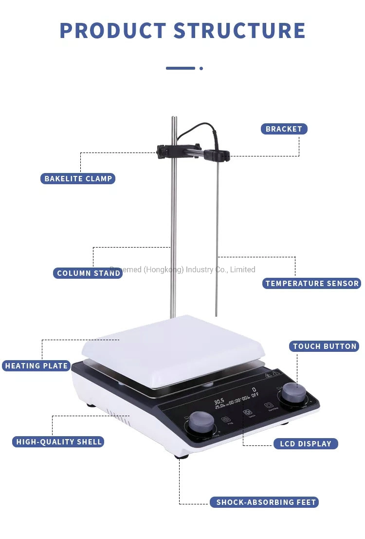 High Temperature Digital Display Electric Magnetic Stirrer with Heating Function